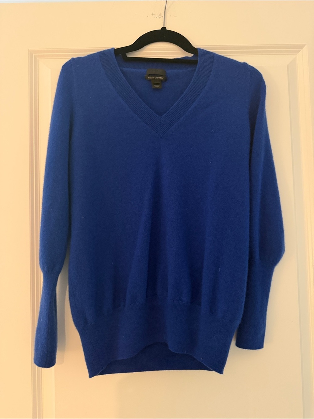J. Crew Italian Cashmere Women’s V-Neck Sweater - Cobalt Blue